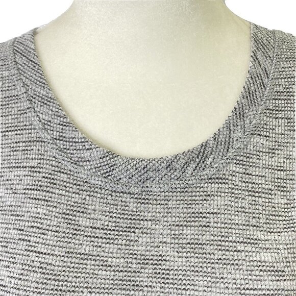 Jones New York Women's size Small Long Sleeved Knit Top Gray Hi Low Hemline - Picture 5 of 9